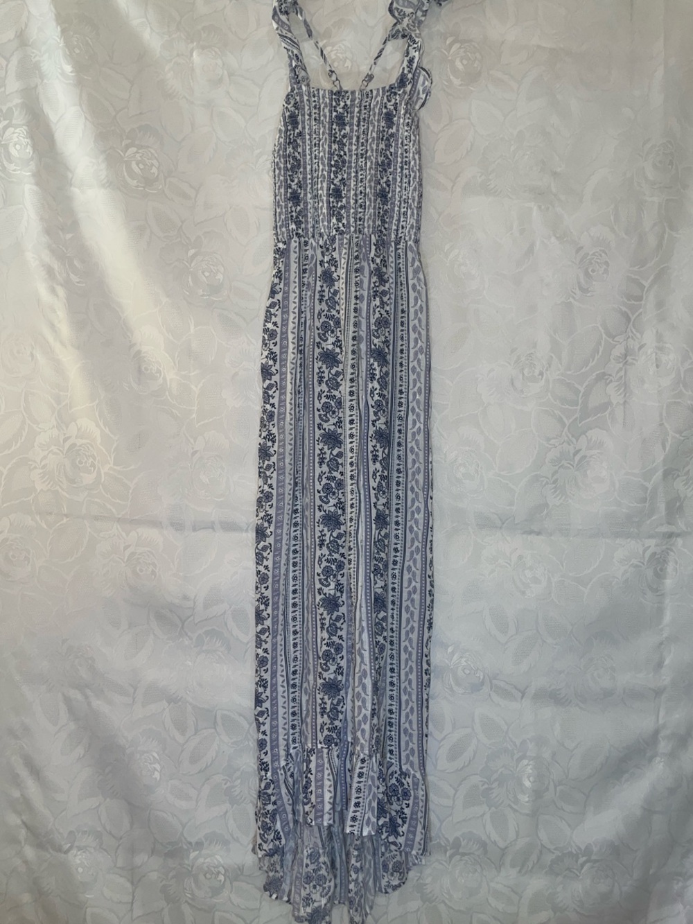 True Craft Light Blue and White Floral Maxi Dress